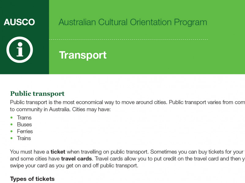 Australian Cultural Orientation (AUSCO) Program